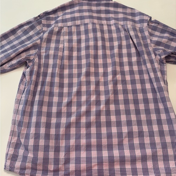 IZOD Pink Blue Plaid Button Down Shirt Men’s 2XLT Long Sleeve Classic Fit - Picture 6 of 6